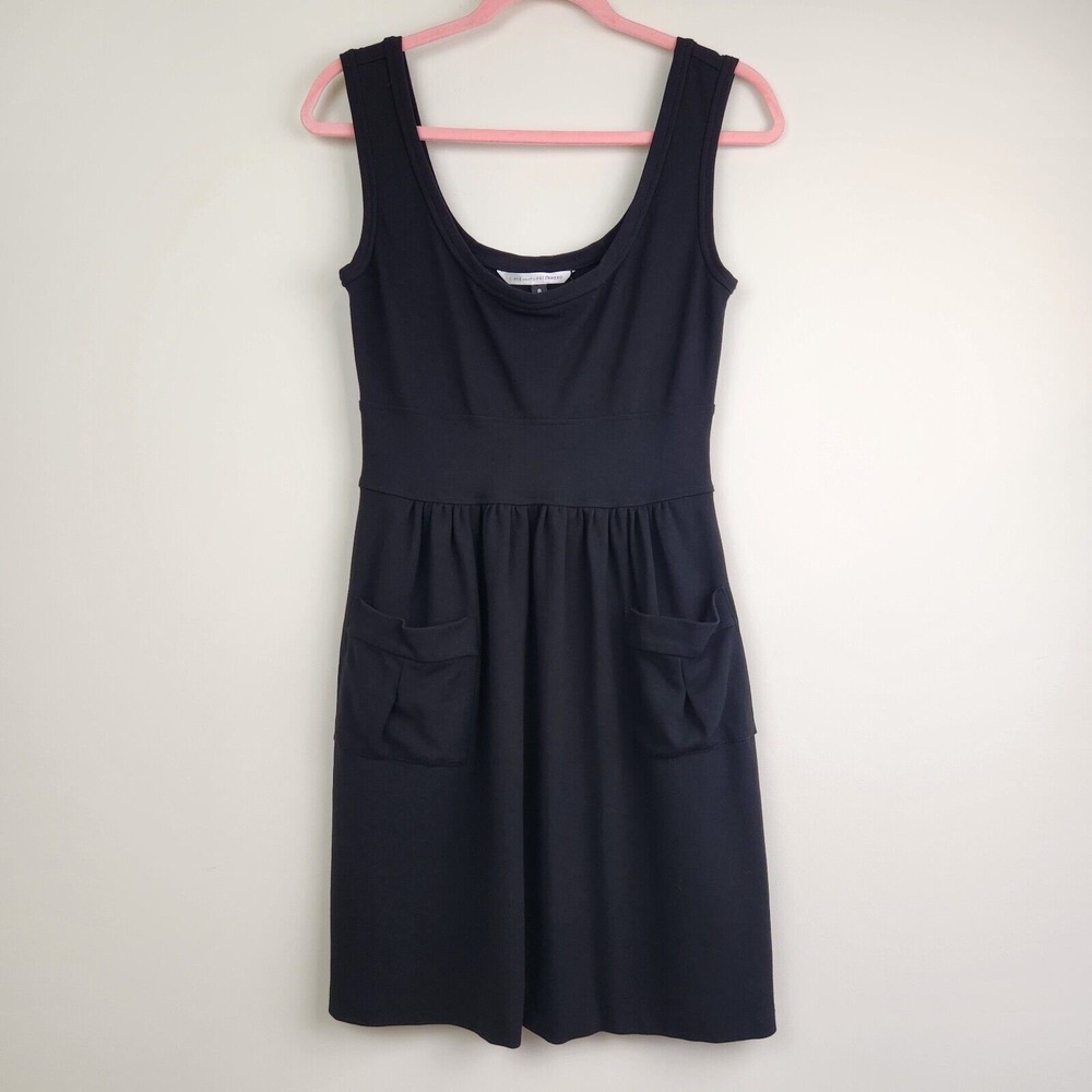 Diane von Furstenberg‎ Black Tank Dress Pockets Sleeveless Casual Size 6 Q2